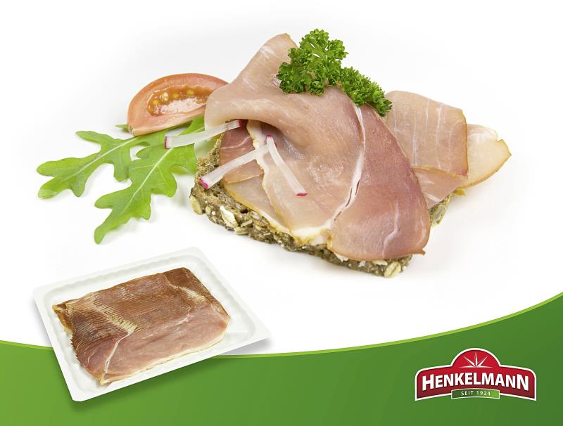 Delikatess Frühstücksschinken in Scheiben geräuchert Kaliber 115/120 SERVISA Delikatess Frühstücksschinken in Scheiben geräuchert Kaliber 115/120 SERVISA