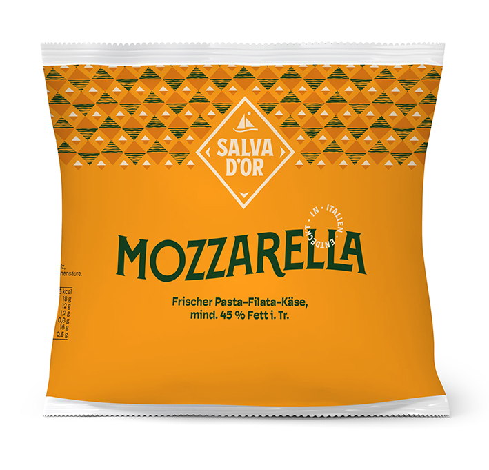 Mozzarella Kugel, frischer Pasta-Filata-Käse 45%F.i.Tr. SALVA D'OR Mozzarella Kugel, frischer Pasta-Filata-Käse 45%F.i.Tr. SALVA D'OR
