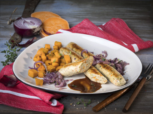 TK Vegane Bratwurst mit Gemüse gegart VEGETA ECF TK Vegane Bratwurst mit Gemüse gegart VEGETA ECF