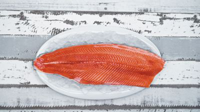 TK MERMAID Lachsforellenfilet ganze Seite mit Haut, Trimm D 0,8-1,2kg MERMAID