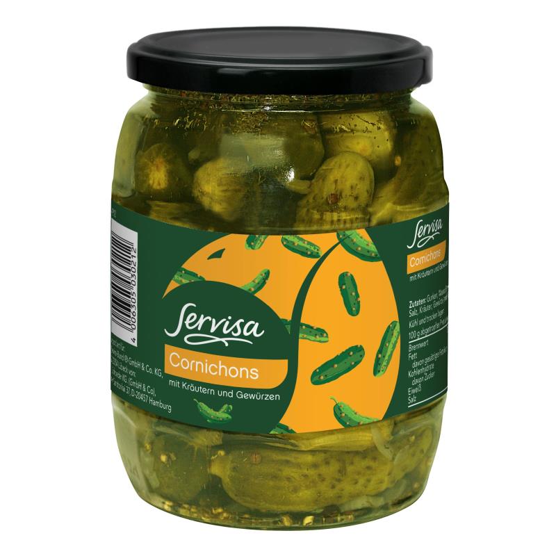Cornichons mit Kräutern und Gewürzen SERVISA GURK07 Cornichons mit Kräutern und Gewürzen SERVISA GURK07